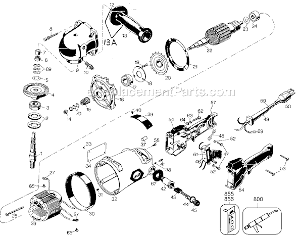 Page A Diagram and Parts List for 4075 Type 2 Black and Decker Sander Polisher